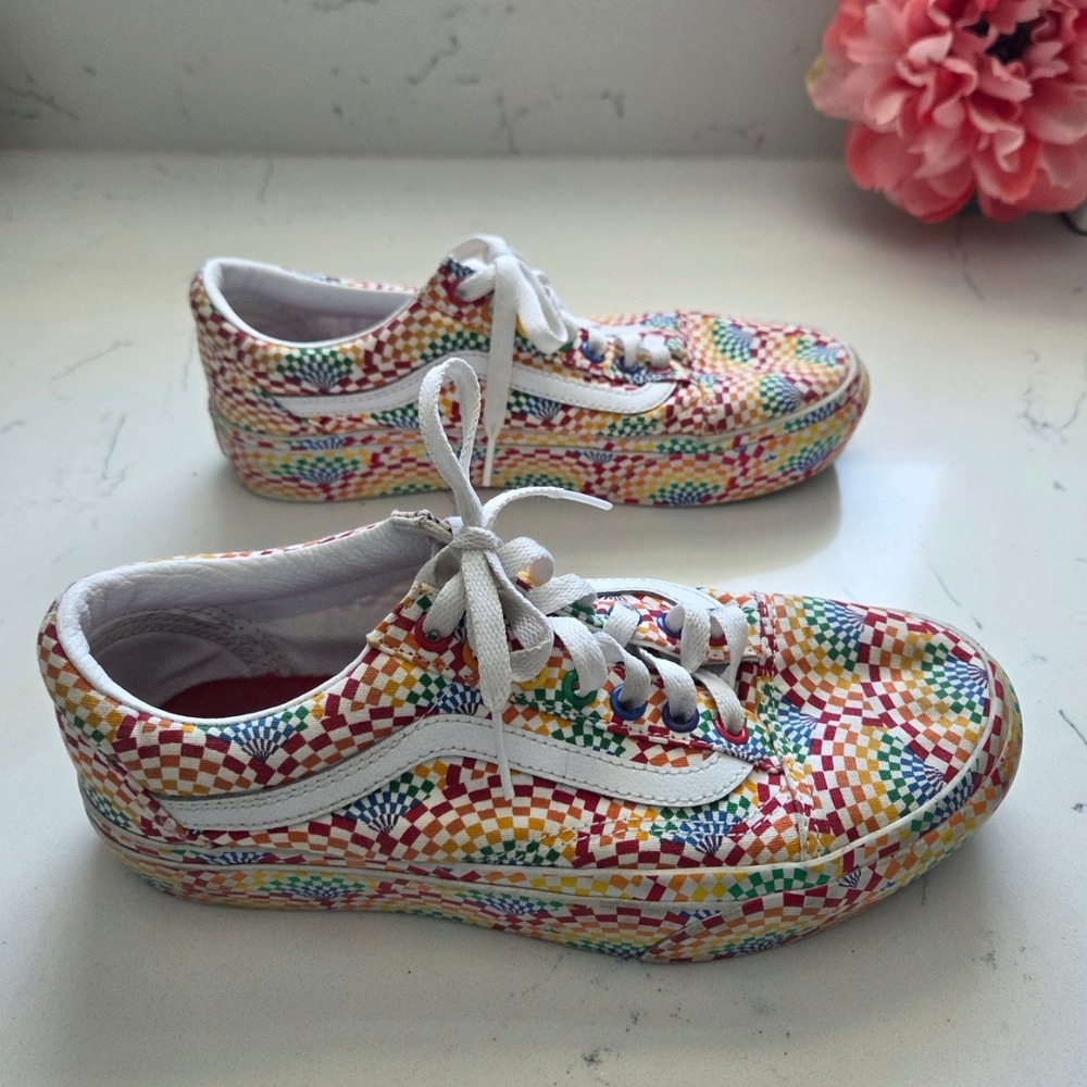Vans Old Skool Platform Pride Rainbow Unisex Womens Sz 8 Mens Sz‎ 6.5 - Picture 5 of 9
